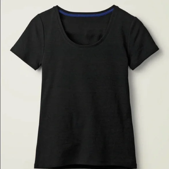 Boden Women Essential Short Sleeve Tee Shirt Black Casual Minimalist NWT L - Picture 2 of 6